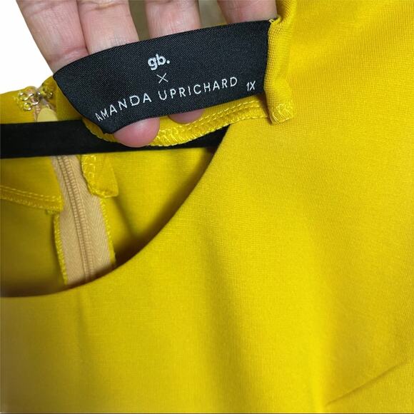 gb X Amanda Uprichard Fit&Flare Dress Mustard 1X - Picture 6 of 7